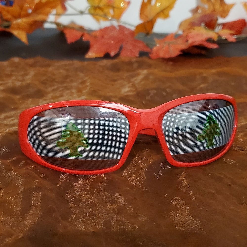 Vibrant Red Tree Perf Sunglasses